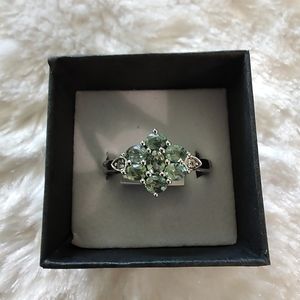 Sapphire and White Topaz Ring in Sterling Silver Size 9.5 NWT